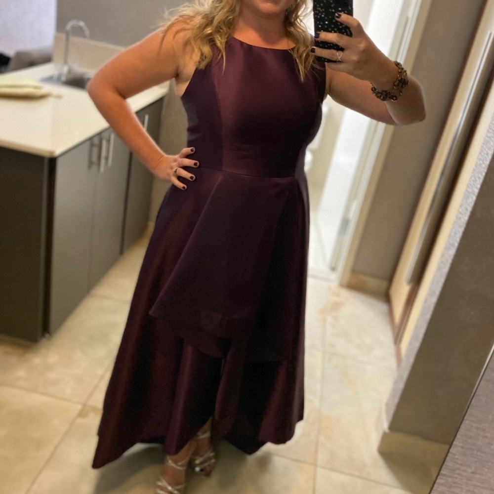 Adrianna Papell high low Mikado gown size 16